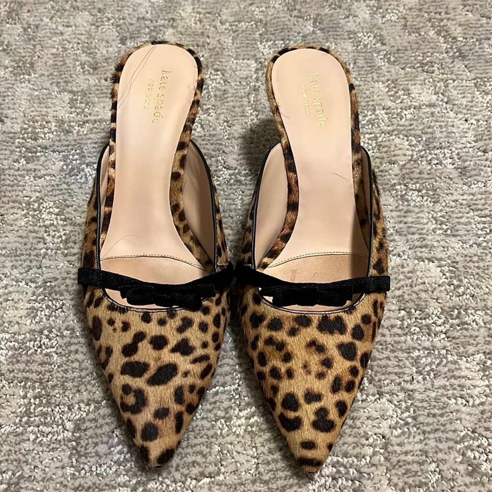 Kate Spade Kitten heel leopard print shoes - size 8.5